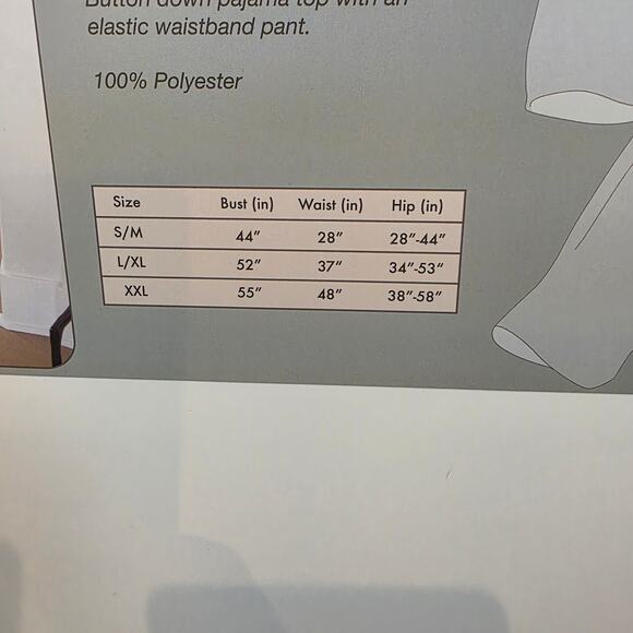 NEW black silky pajama set size 2XL - Picture 5 of 5